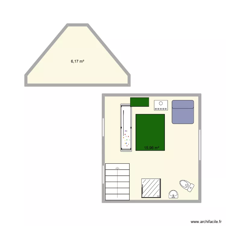 haut. Plan de 2 pièces et 22 m² haut. Plan de 2 pièces et 22 m²
