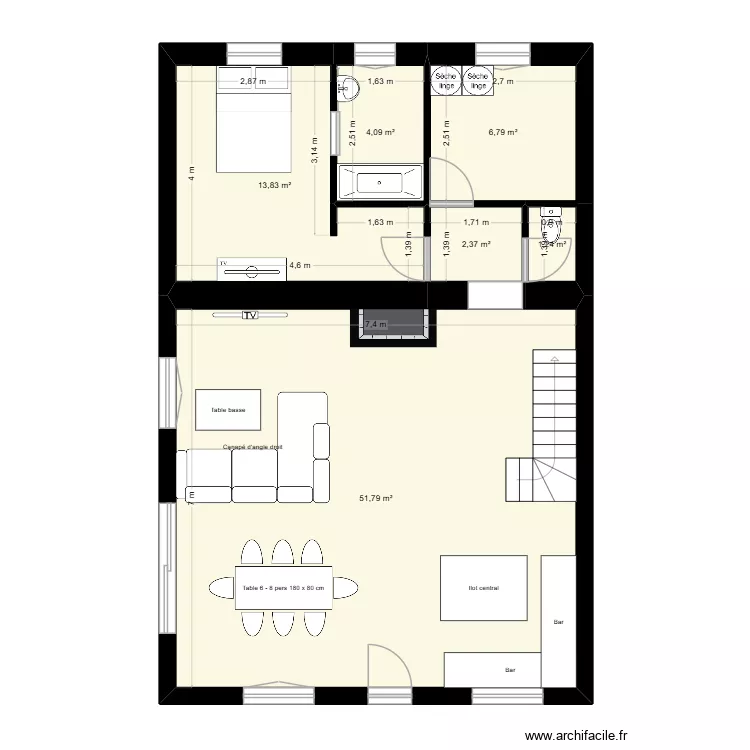 Maison test 1. Plan de 6 et 80 m² Maison test 1. Plan de 6 et 80 m²