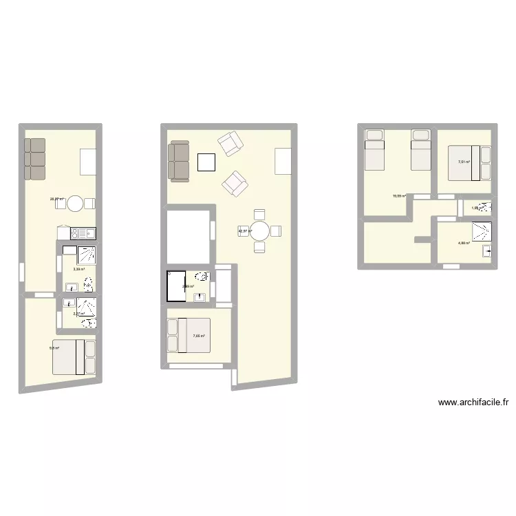 LeRayCC2. Plan de 11 Pièces et 122 m²