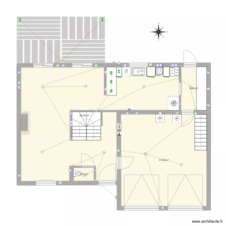 Maison Cormeilles-RDC-Sans Ext&eacute;rieur. Plan de 