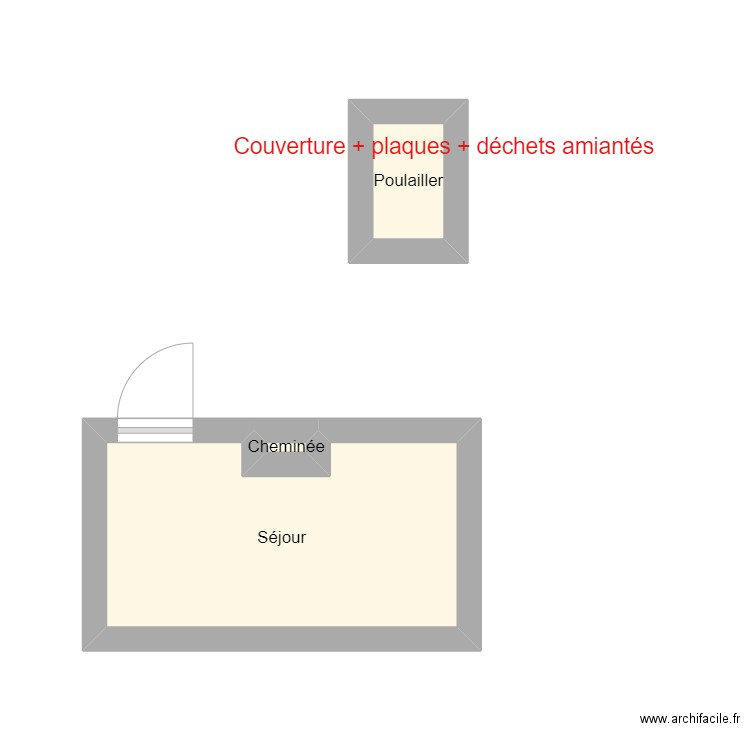 PLAN 240288 LE MOAL. Plan de 3 pièces et 8 m2