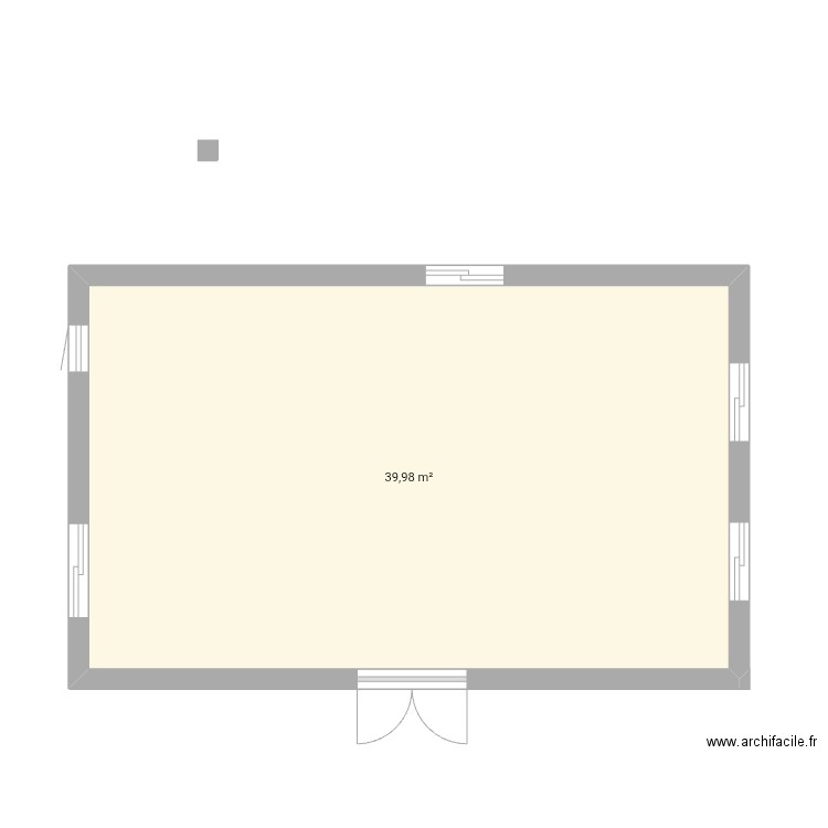 mobilhome. Plan de 1 pièce et 40 m2