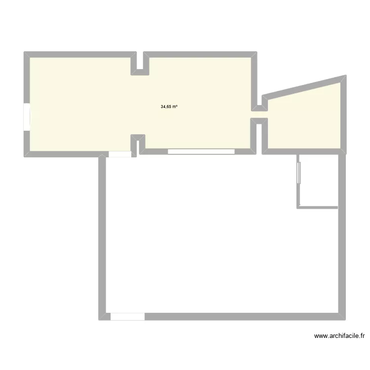 Notre petite ruine rdc. Plan de 1 et 35 m² Notre petite ruine rdc. Plan de 1 et 35 m²