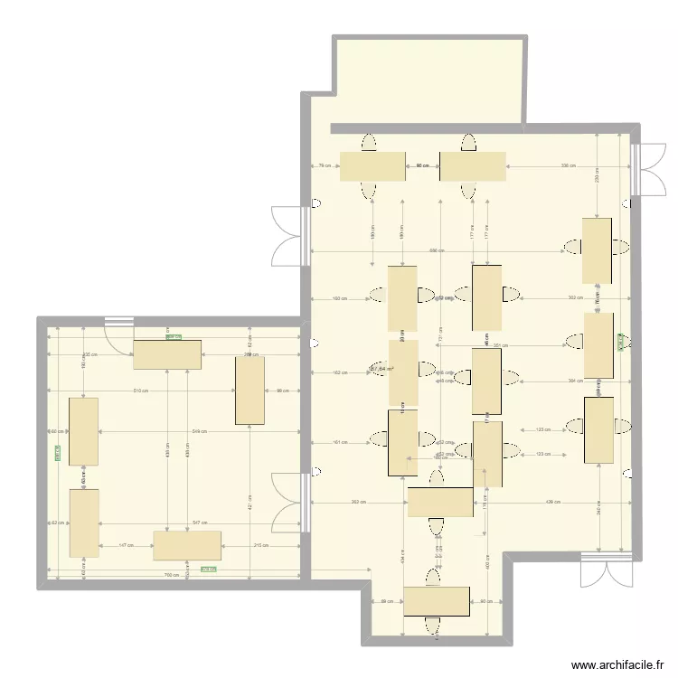 Salle Grainage 18 stands V2.0. Plan de 1  et 168 m²