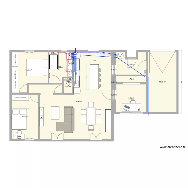 Mollégès projection AEP. Plan de 14 Pièces et 105 m² Mollégès projection AEP. Plan de 14 Pièces et 105 m²