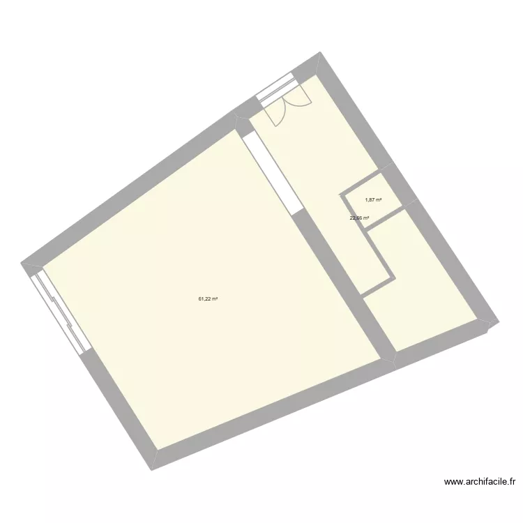Pont du chateau. Plan de 3  et 86 m²