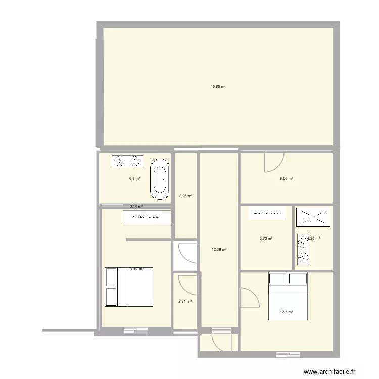 Maison. Plan de 11 et 115 m² Maison. Plan de 11 et 115 m²