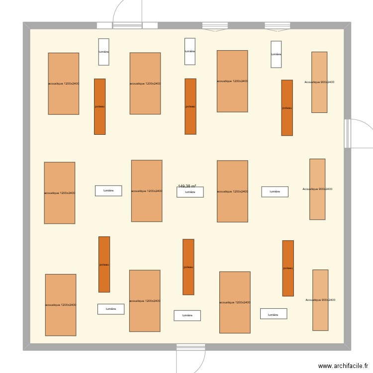 Salle des fêtes St Omer. Plan de 1 pièce et 149 m2
