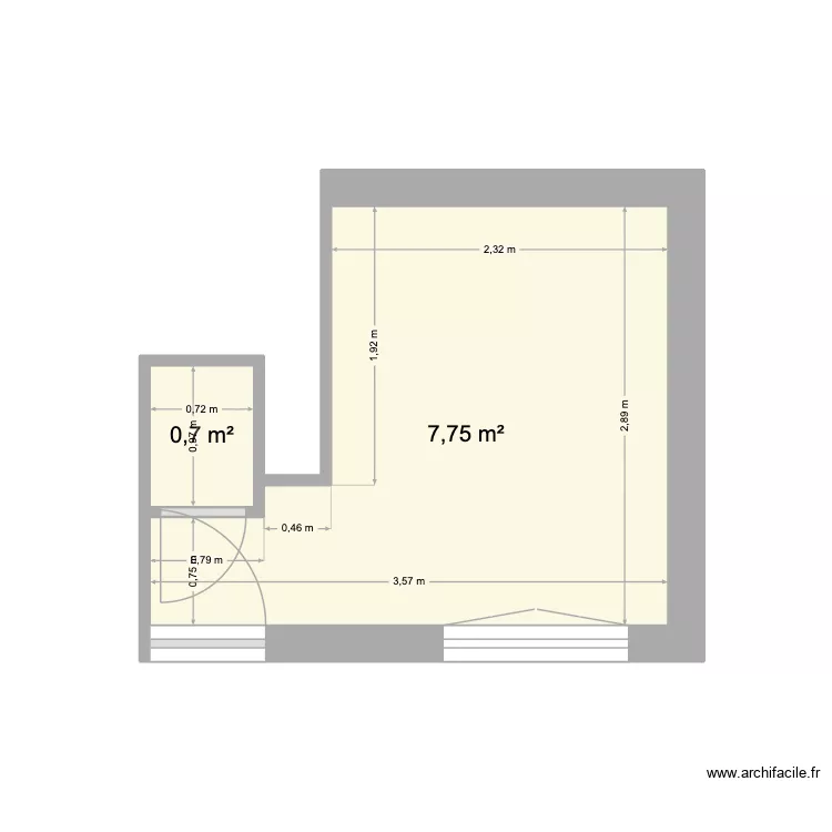 petit appart. Plan de 2 pièces et 8 m²
