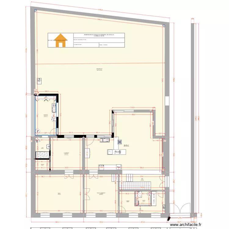 WIMILLE REZ DE CHAUSSEE  SANS MOBILIER . Plan de 