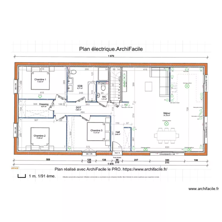 Plan &eacute;lectrique 2. Plan de 