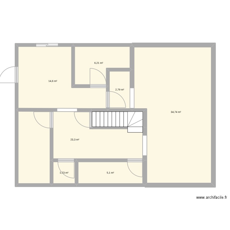 projet sous-sol Derusha. Plan de 7 pièces et 88 m2