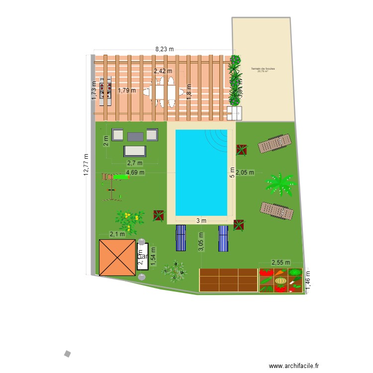 max/cindy. Plan de 1 pièce et 21 m2