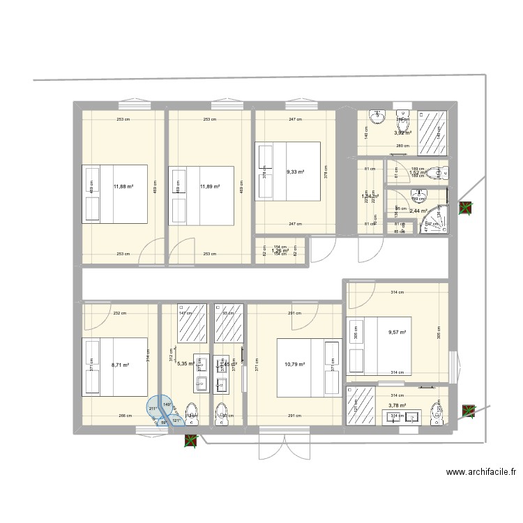 PAGNY MAISON PRINCIPALE. Plan de 14 pièces et 86 m2