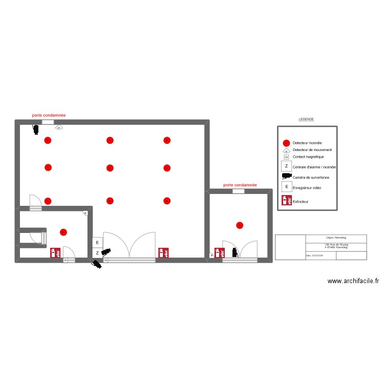 Dépot Remeling. Plan de 5 pièces et 110 m2