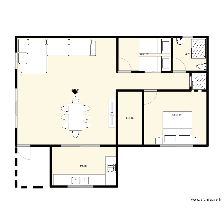 moatez plans. Plan de 6 pièces et 83 m2