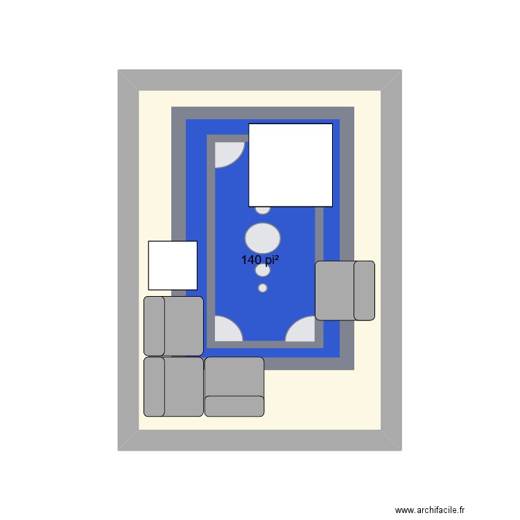 Patio. Plan de 1 pièce et 13 m2