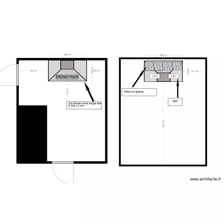 hug cafe kitchen hood. Plan de hug cafe kitchen hood. Plan de