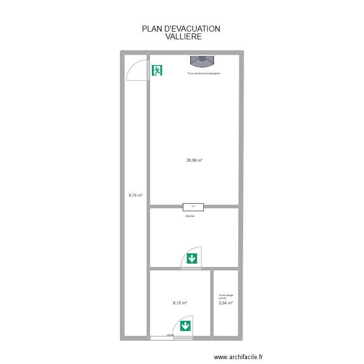 23 VALLIERE. Plan de 4 pièces et 47 m2