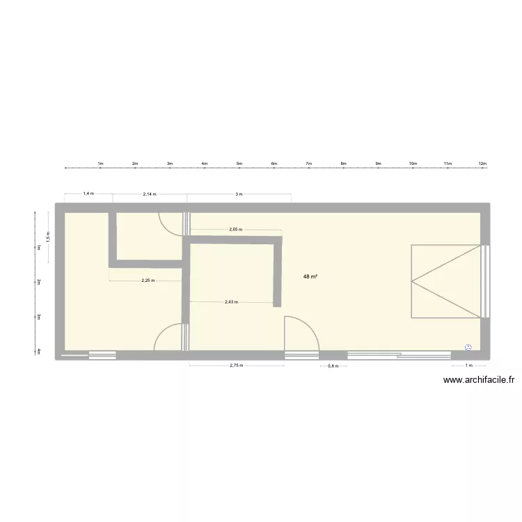 AGRARISTA ELECTRICO 1. Plan de 1 Pièce et 48 m² AGRARISTA ELECTRICO 1. Plan de 1 Pièce et 48 m²