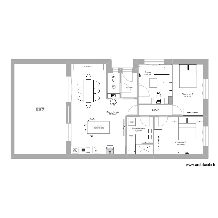 Projet 2 - 60 r Saint Louis. Plan de 12 pièces et 103 m2