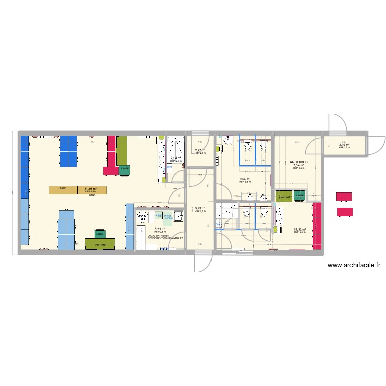 PROJET 2 -Sanitaires et Vestiaires ARMEN. Plan de 0 pièce et 0 m2