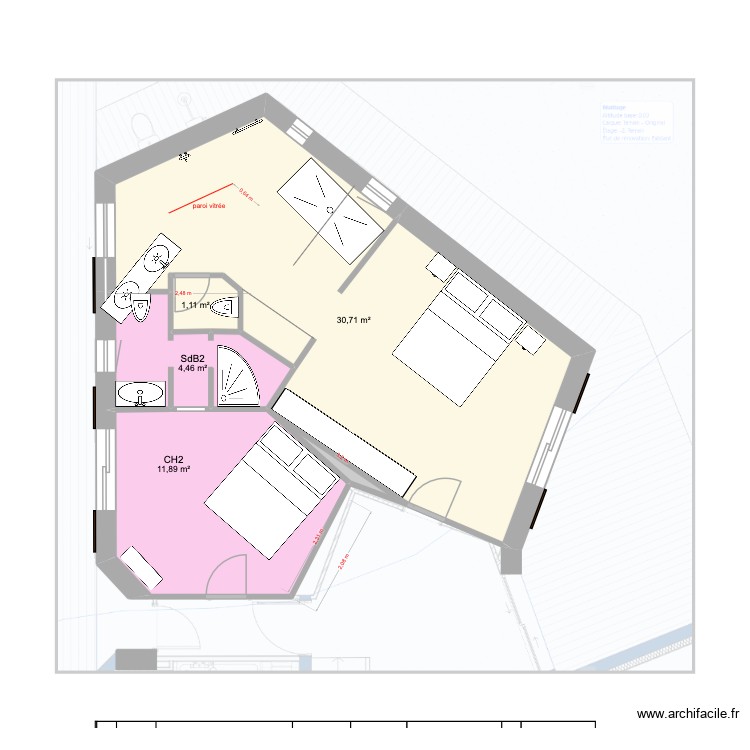 CH1 et 2 v4. Plan de 0 pièce et 0 m2