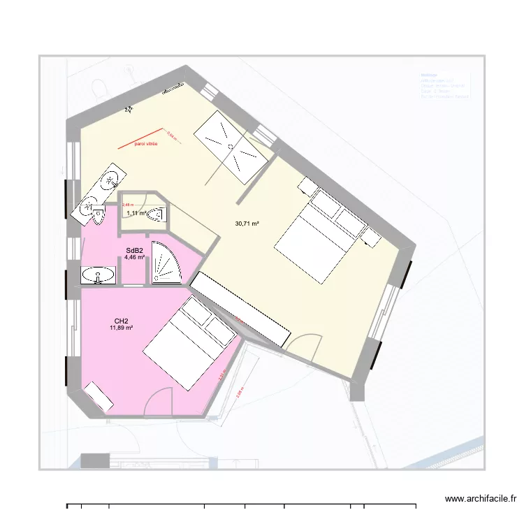 CH1 et 2 v4. Plan de 5  et 48 m²