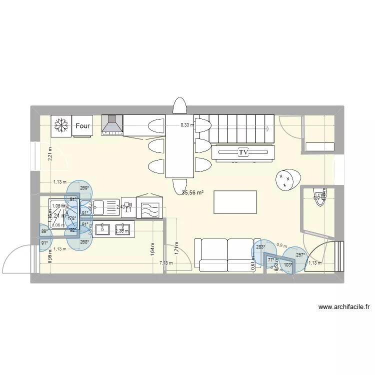 daniel. Plan de 2 pièces et 37 m²