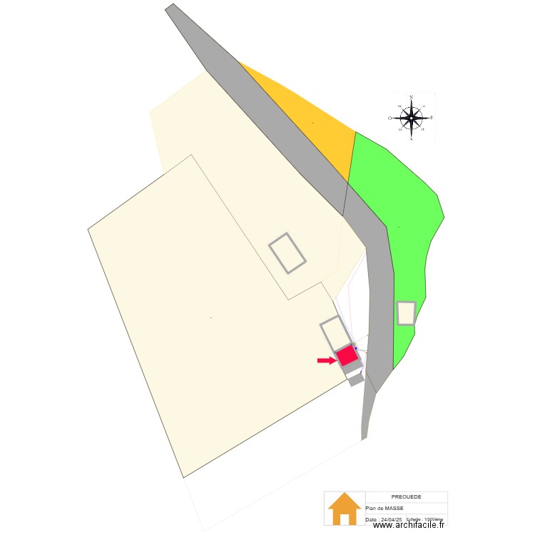 Preouede Reseau1. Plan de 4 pièces et 154 m2