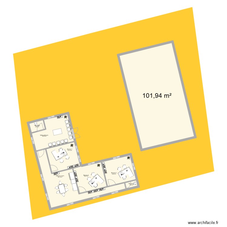 Cabinet Fanny Création. Plan de 8 pièces et 198 m2