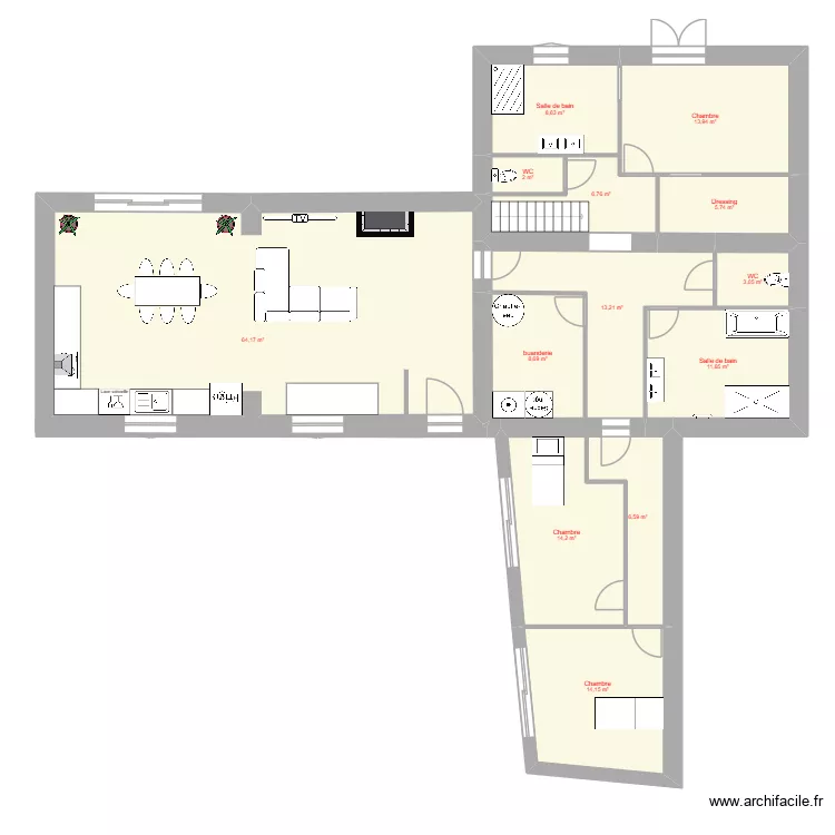 maison ben. Plan de 13 pièces et 173 m² maison ben. Plan de 13 pièces et 173 m²