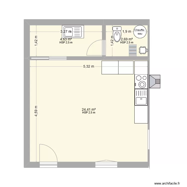 cuisine. Plan de 3 et 32 m² cuisine. Plan de 3 et 32 m²