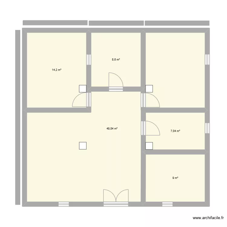 dar. Plan de 5  et 89 m²