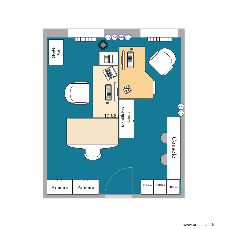 Bureau 1. Plan de 0 pièce et 0 m2
