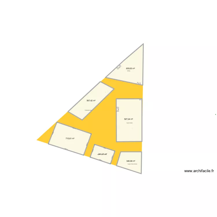 The Yard. Plan de 6  et 3460 m²