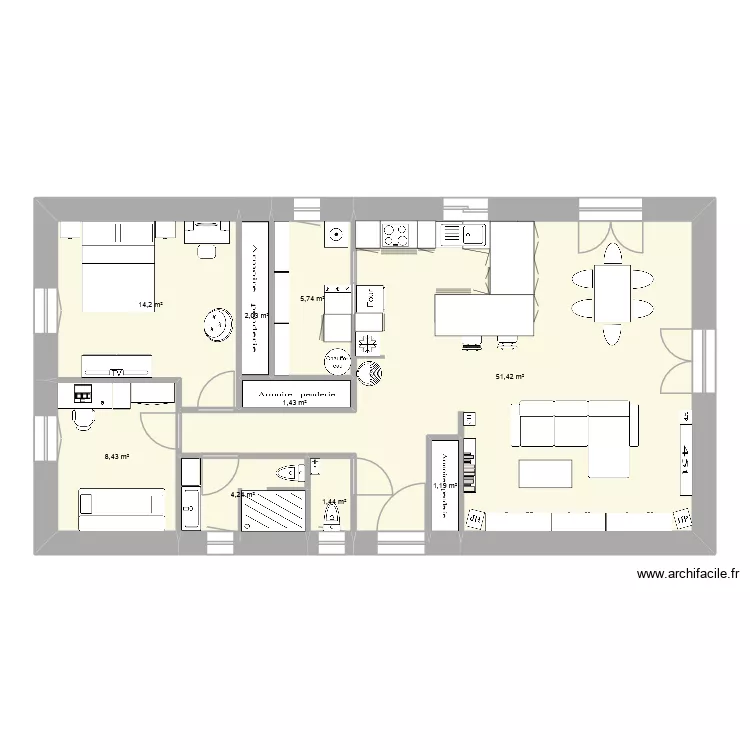 lot27fev26. Plan de 9 pièces et 90 m²