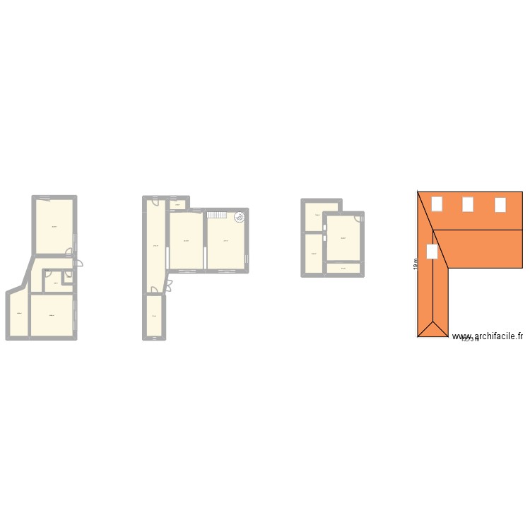 Perrou. Plan de 15 pièces et 278 m2