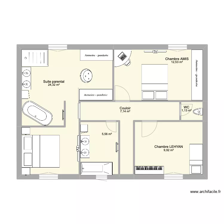 Etage de base. Plan de 