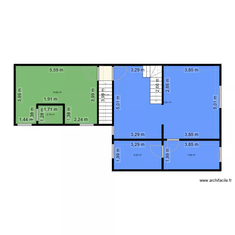 1ER ETAGE. Plan de 6  et 76 m²