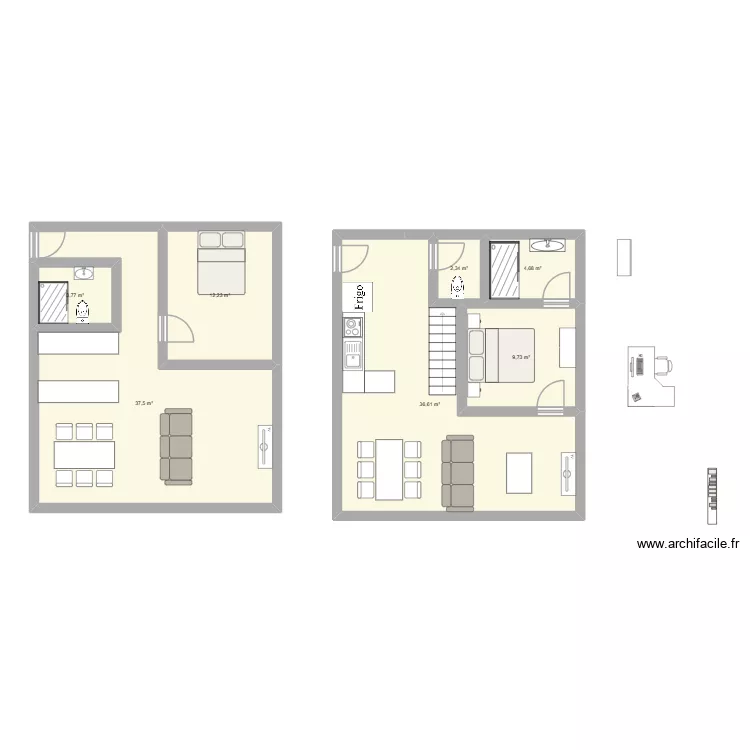 Appart Arques V3. Plan de 7 Pièces et 107 m²