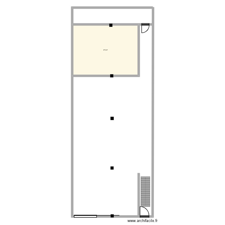 Usine1. Plan de 1 pièce et 57 m2