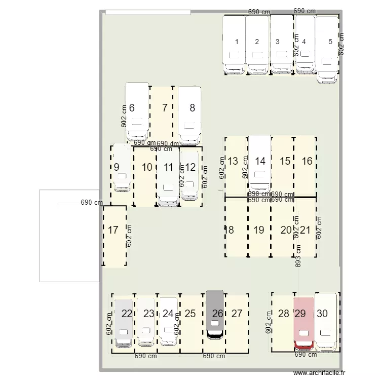 location caravannes hangars ferm&eacute; ep6. Plan de 