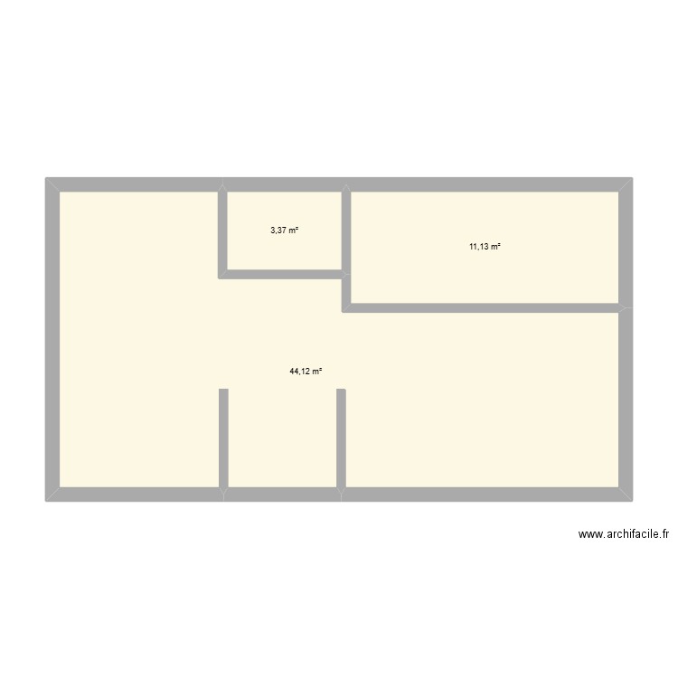 maison1. Plan de 3 pièces et 59 m2