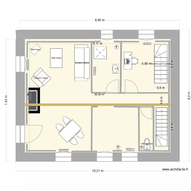 V2 - Maison Pleudihen 1er étage. Plan de 1 et 65 m² V2 - Maison Pleudihen 1er étage. Plan de 1 et 65 m²