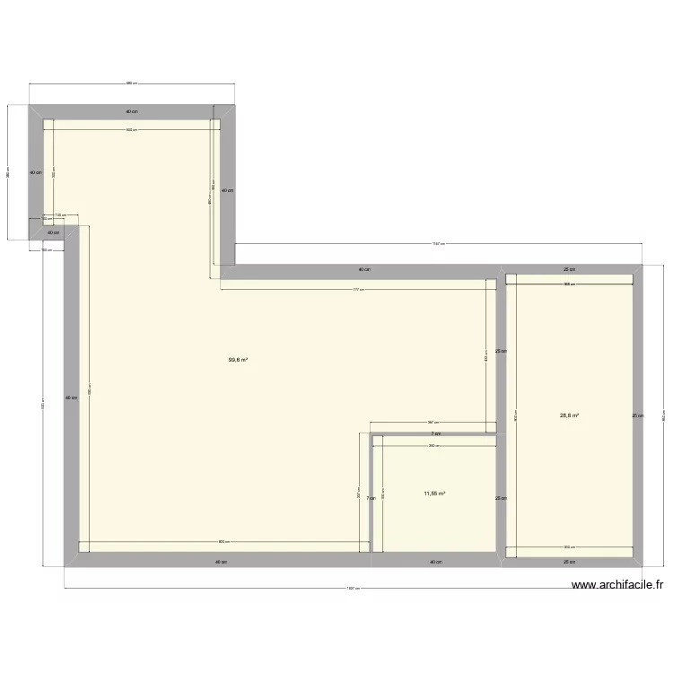Maison à l'origine. Plan de 3 et 140 m² Maison à l'origine. Plan de 3 et 140 m²