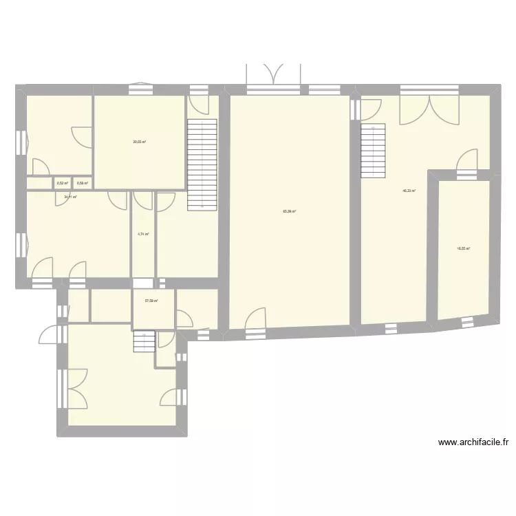 Les pr&eacute;s. Plan de 9  et 246 m²