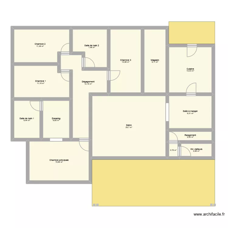 Ma maison pp 4cbres 20. Plan de 15  et 151 m²