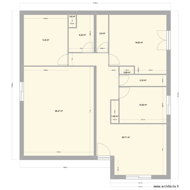 Maison Simiane 2. Plan de 11 pièces et 126 m2