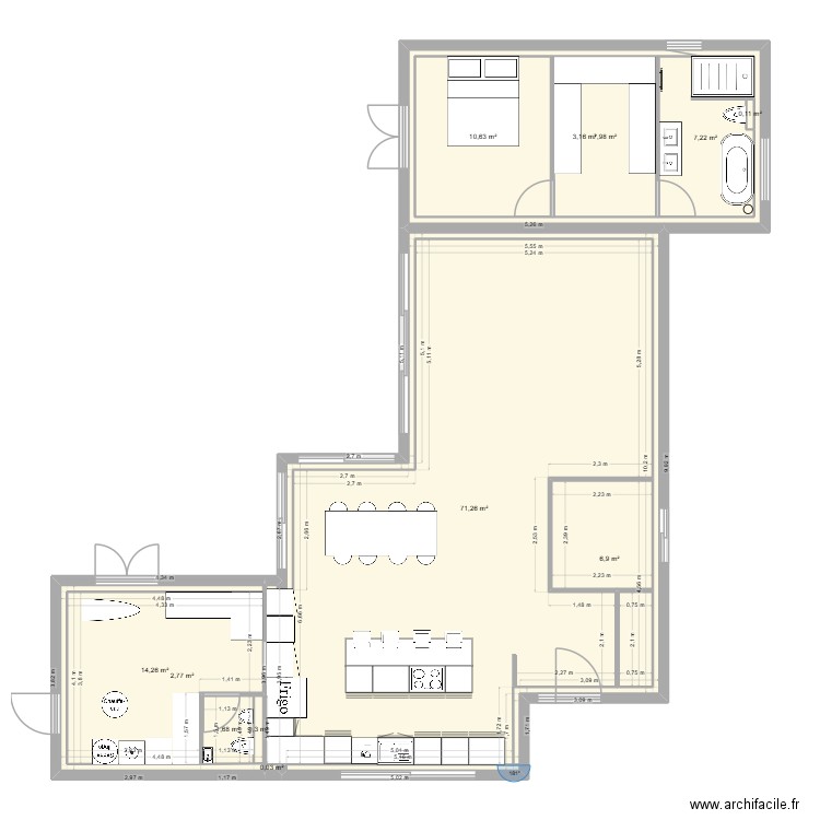 Plan RDC Etaules Plomberie. Plan de 12 pièces et 153 m2